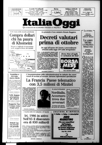 Italia oggi : quotidiano di economia finanza e politica